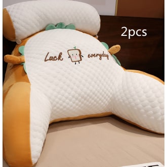 Lumbar Support Reading Pillow for Bed with Backrest Armrests and Detachable Neck Roll - Image 44