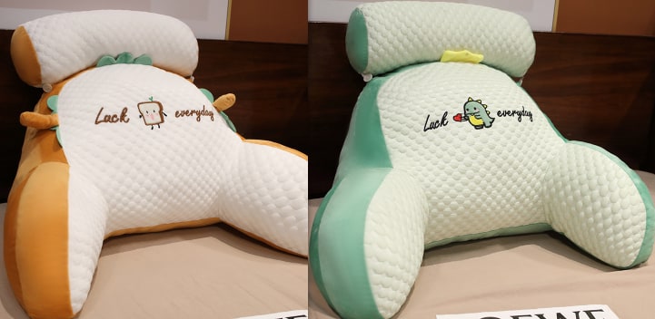 Lumbar Support Reading Pillow for Bed with Backrest Armrests and Detachable Neck Roll - Image 45