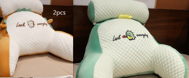 Lumbar Support Reading Pillow for Bed with Backrest Armrests and Detachable Neck Roll - Image 50