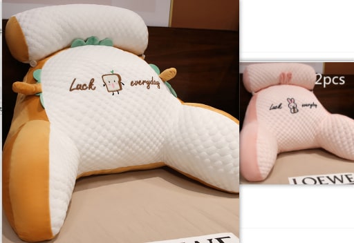 Lumbar Support Reading Pillow for Bed with Backrest Armrests and Detachable Neck Roll - Image 54