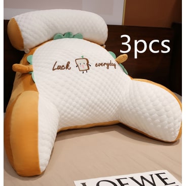 Lumbar Support Reading Pillow for Bed with Backrest Armrests and Detachable Neck Roll - Image 58