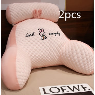 Lumbar Support Reading Pillow for Bed with Backrest Armrests and Detachable Neck Roll - Image 7