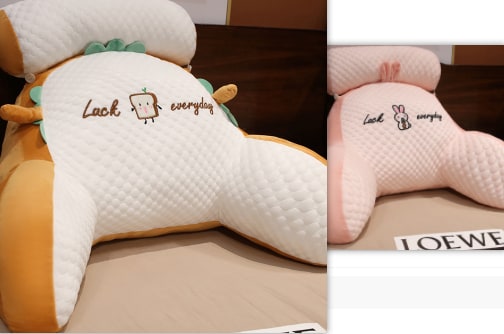 Lumbar Support Reading Pillow for Bed with Backrest Armrests and Detachable Neck Roll - Image 8