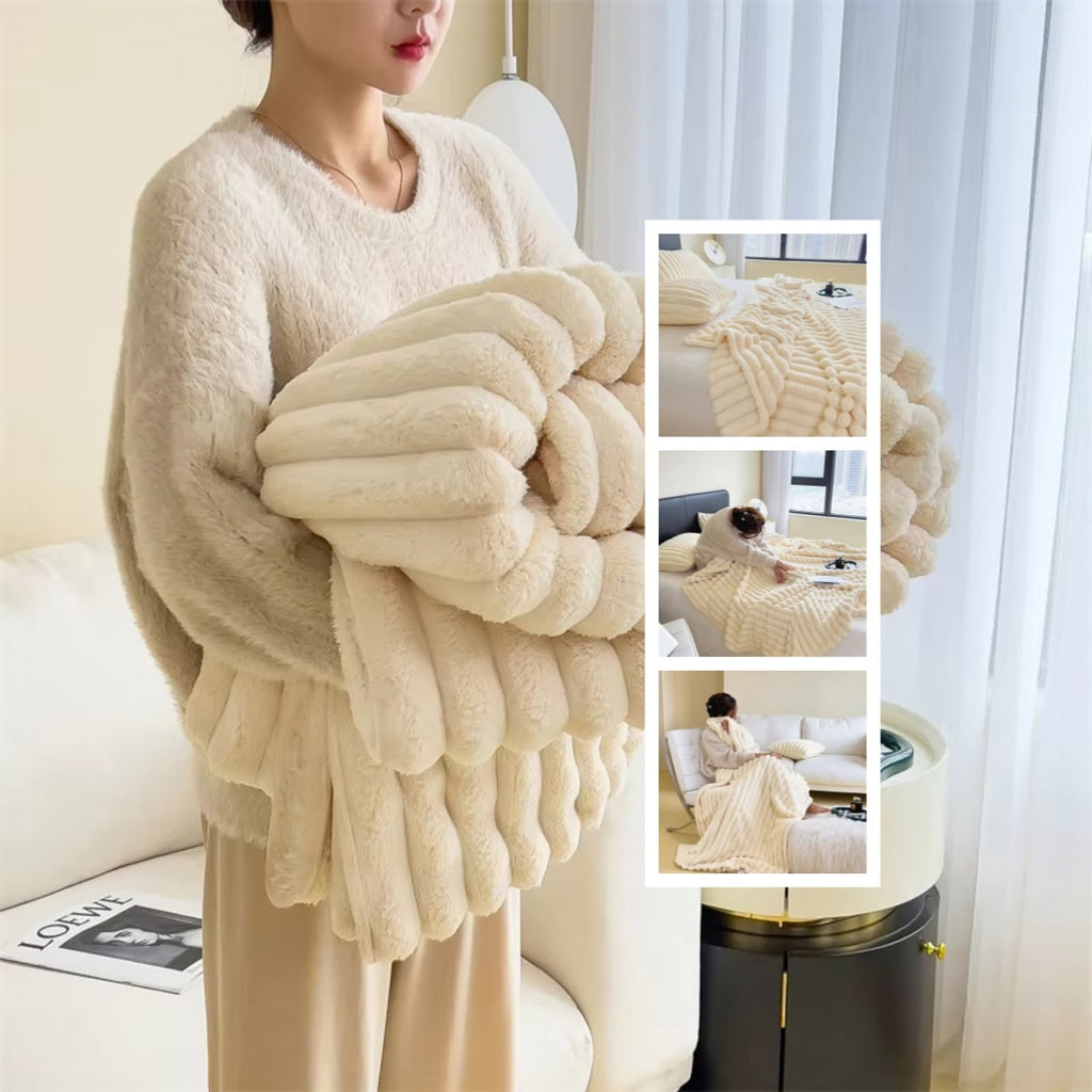 Luxury Faux Fur Throw Blanket with Soft Fleece Reverse and Matching Pillowcase - Image 14