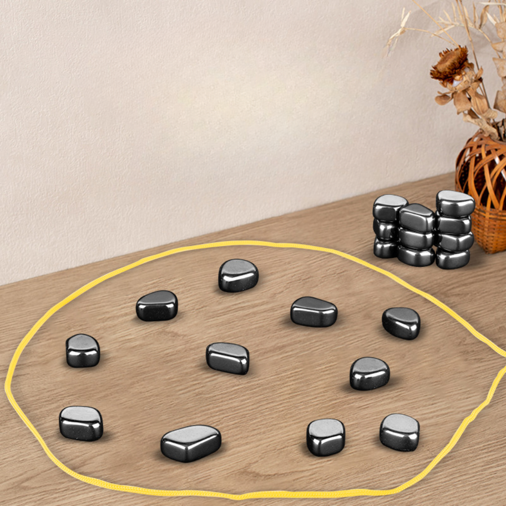 Magnetic Chess Game with Polished Stone Pieces and Portable Travel Drawstring Bag - Image 5
