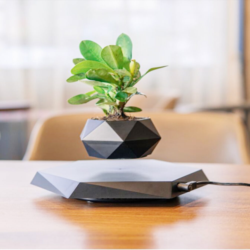 Magnetic Levitation Floating Planter with Geometric Hexagonal Pot and Electromagnetic Base - Image 8