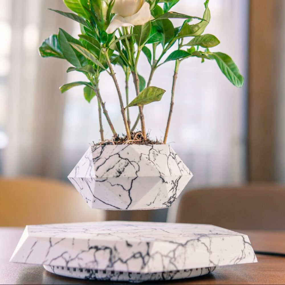 Magnetic Levitation Floating Planter with Geometric Hexagonal Pot and Electromagnetic Base - Image 9