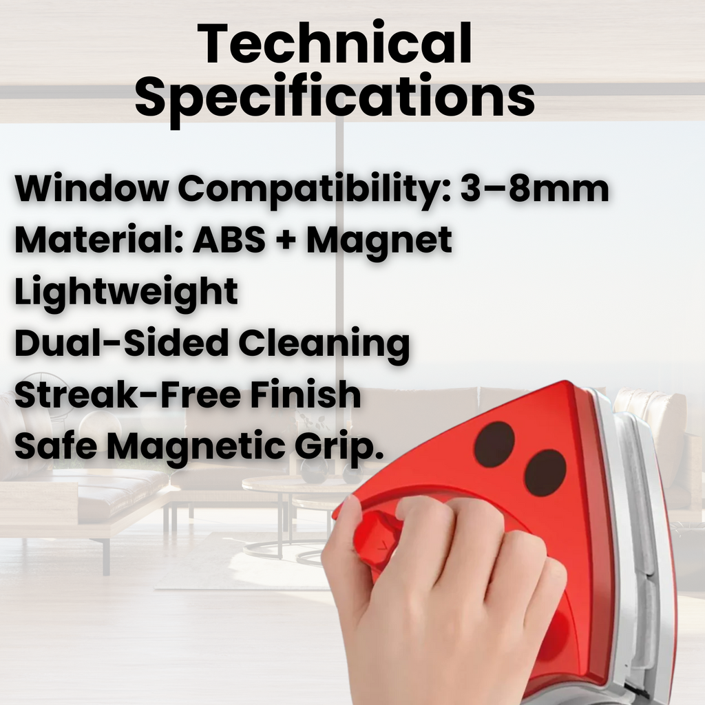 Magnetic Window Cleaner and Squeegee with Triangular Design for Hard-To-Reach - Image 3