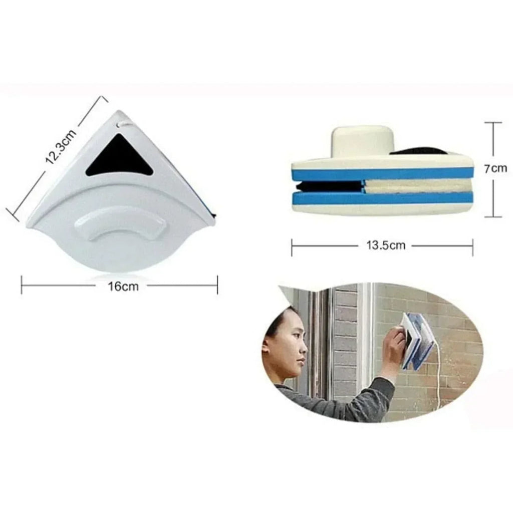 Magnetic Window Cleaner and Squeegee with Triangular Design for Hard-To-Reach - Image 7