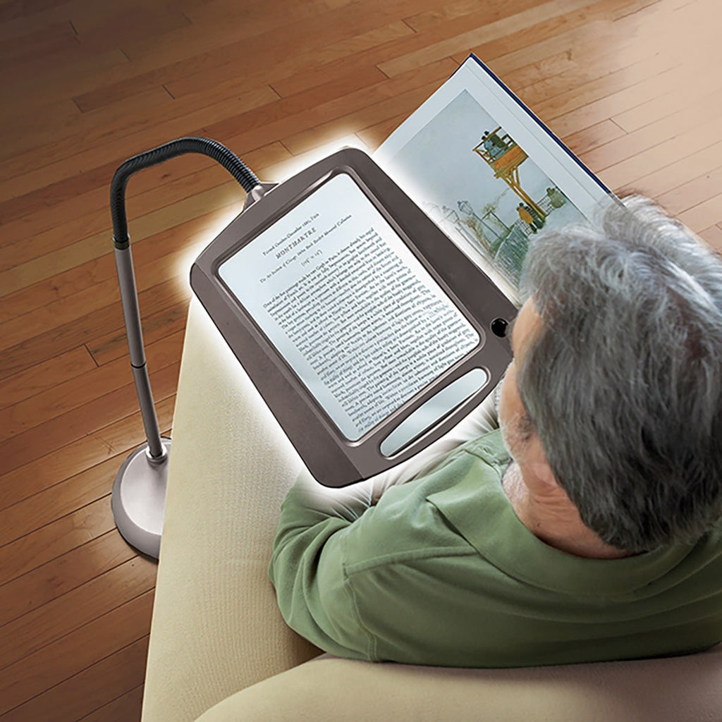 Magnifying Floor Lamp with Swing Arm Gooseneck Adjustable LED and Flexible Base Torchiere - Image 3