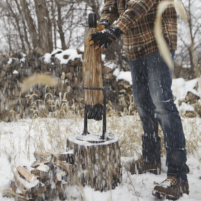 Manual Log Splitter Firewood Kindling with Cast Iron Safety Ring and Mallet - Image 3