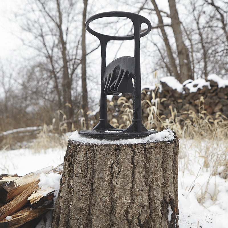 Manual Log Splitter Firewood Kindling with Cast Iron Safety Ring and Mallet - Image 6
