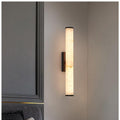Marble Shade Wall Sconce Warm White Vertical LED Minimalist Cylindrical Gold - Image 1