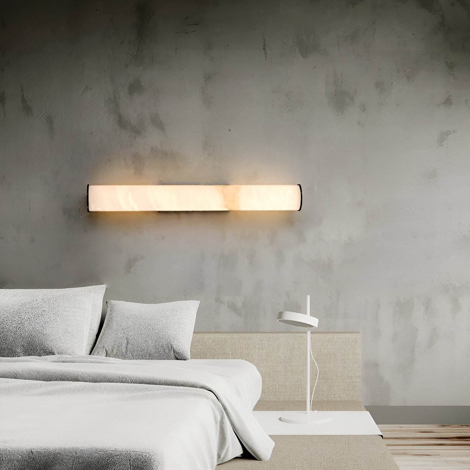 Marble Shade Wall Sconce Warm White Vertical LED Minimalist Cylindrical Gold - Image 13