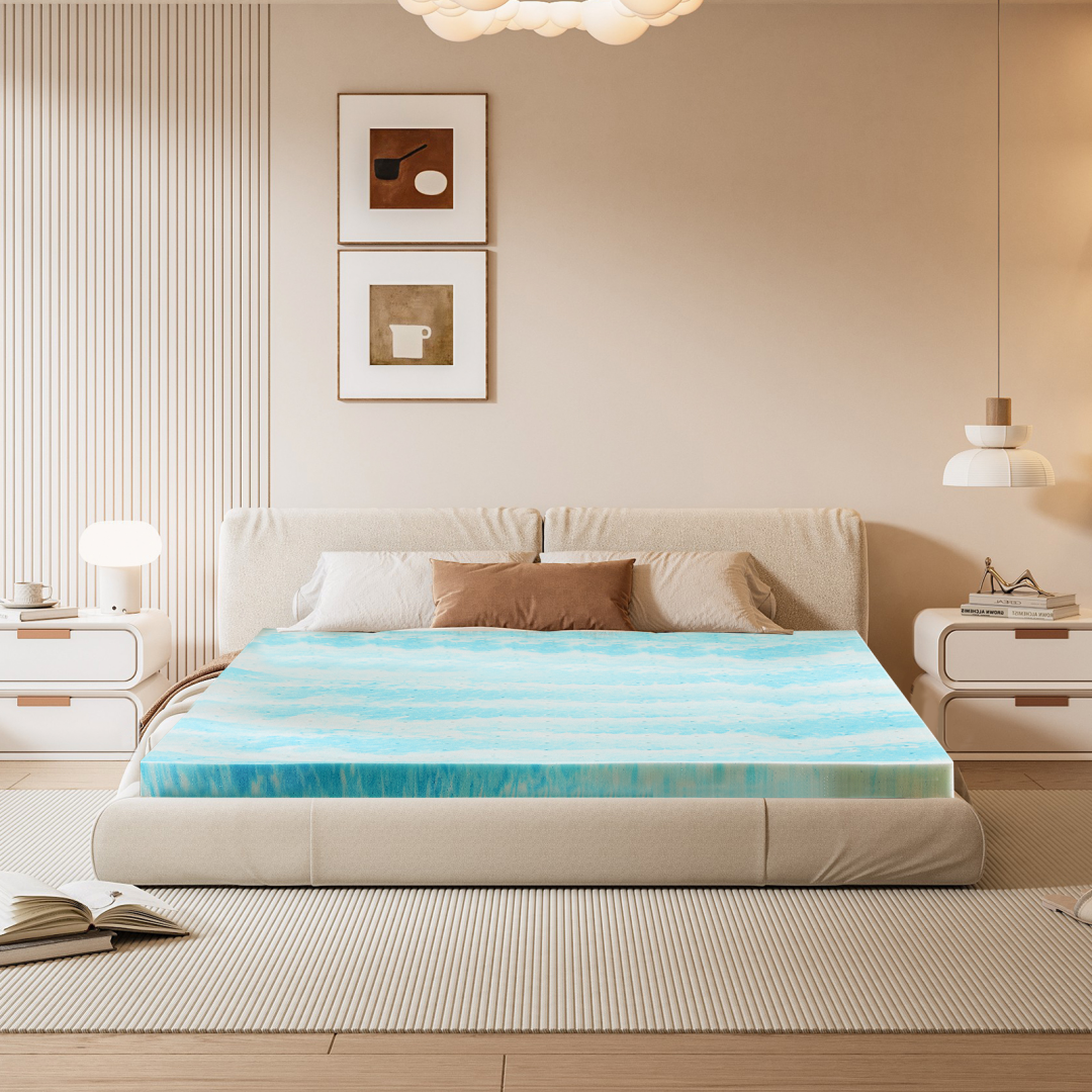 Memory Foam Mattress Topper with Cooling Gel and Pressure Relief for Twin Queen and Beds - Image 1