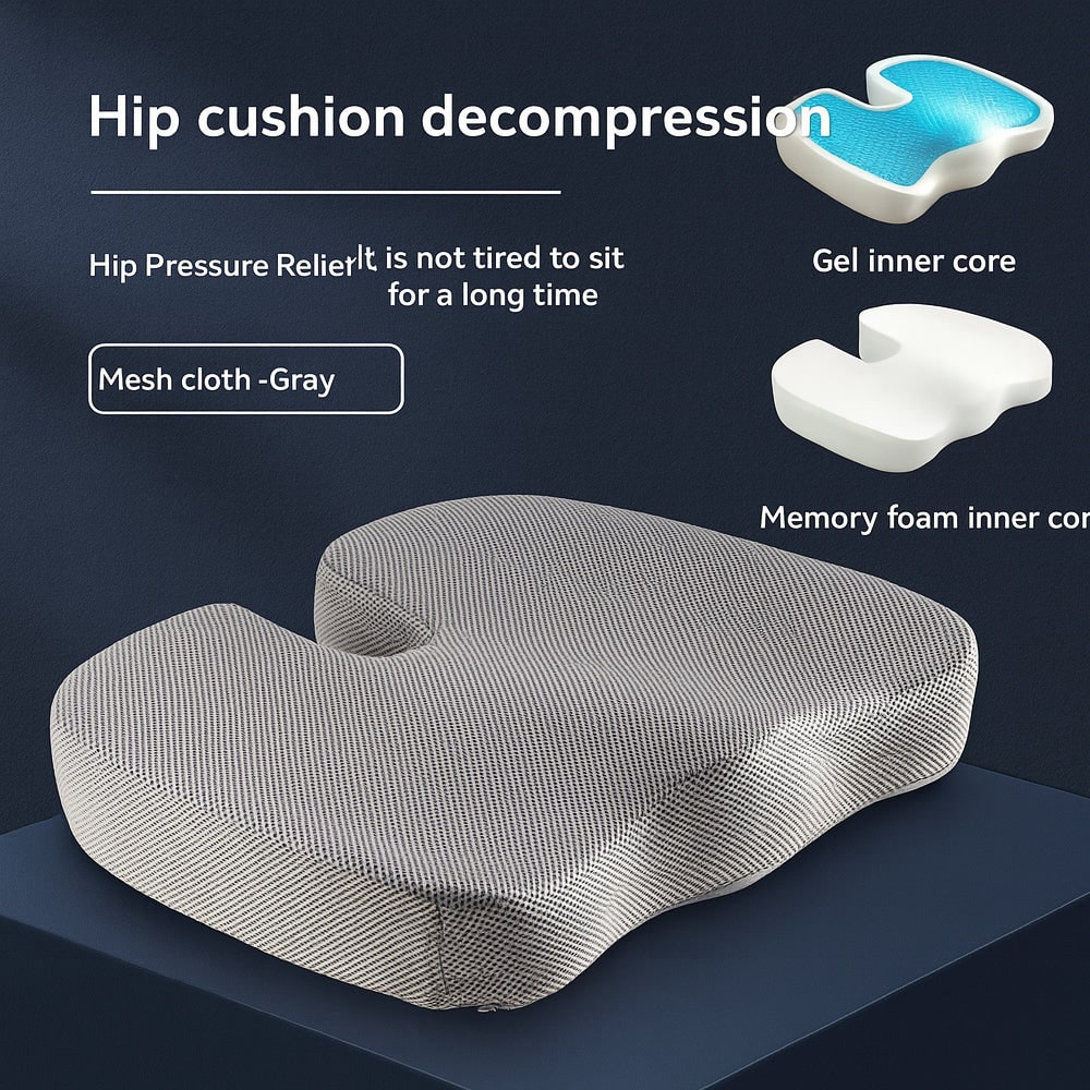 Memory Foam Seat Cushion Ergonomic Car Gel U Shaped Mesh Coccyx - Image 4
