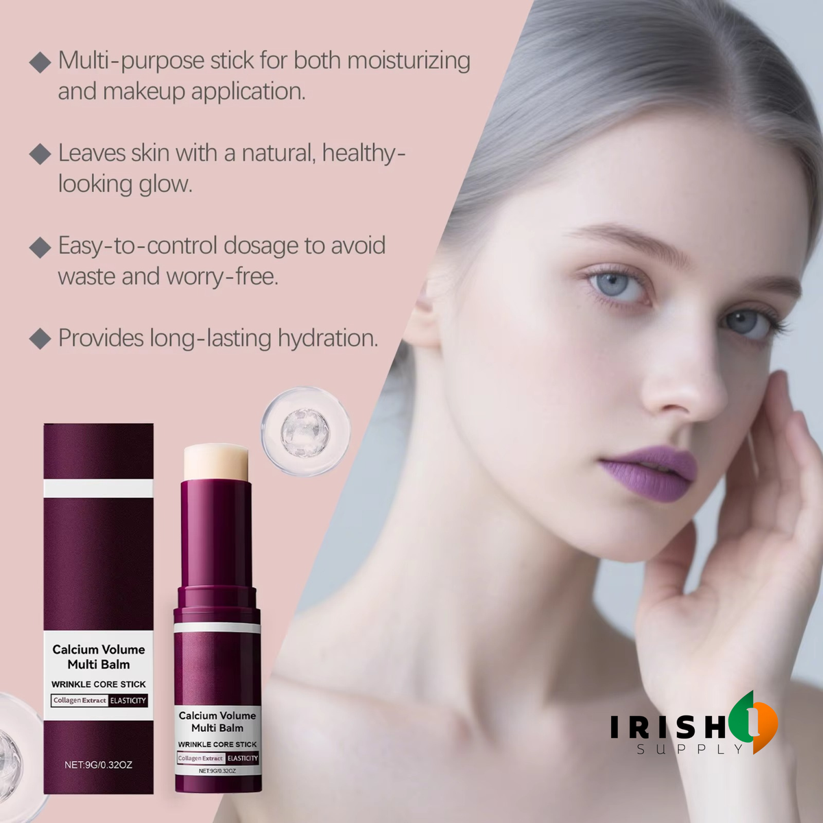 Men's Anti-Chafing Face Balm Stick with Collagen Twist-Up Applicator - Image 3