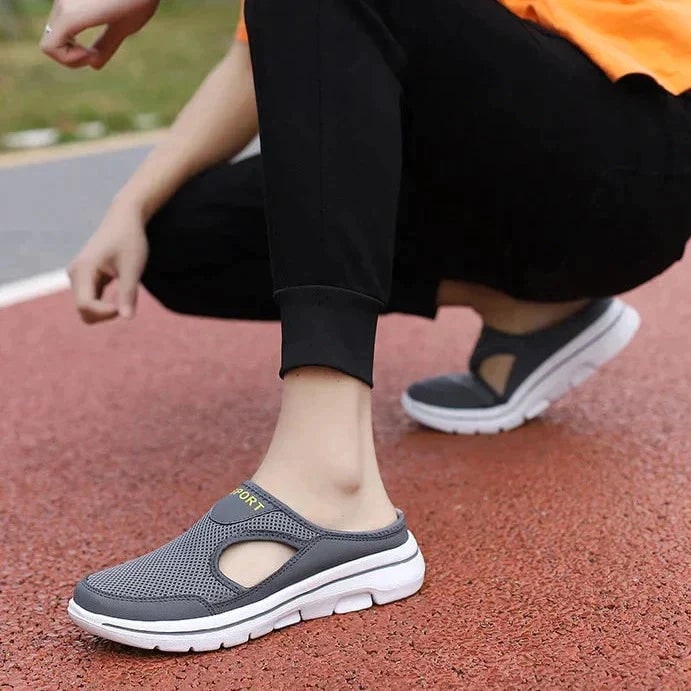 Men's Backless Mesh Sneakers with Padded Collar and Flexible Sole - Image 4
