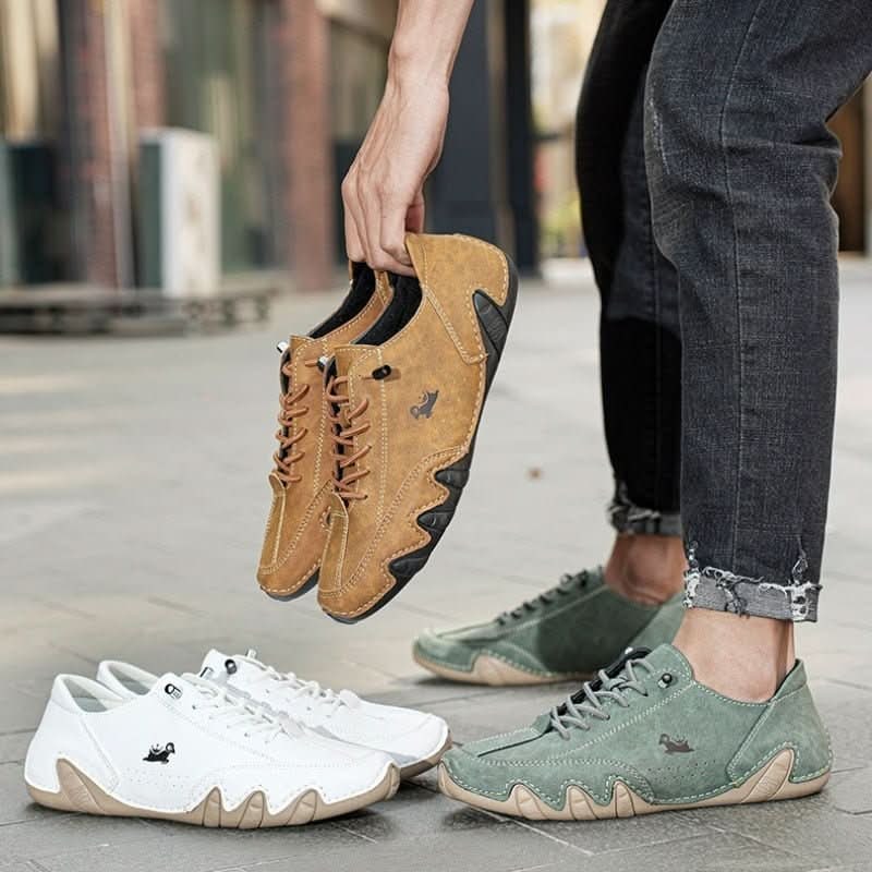 Men's Barefoot Shoes with Flexible Rubber Sole Lace-Up Closure and Textured Tread - Image 3