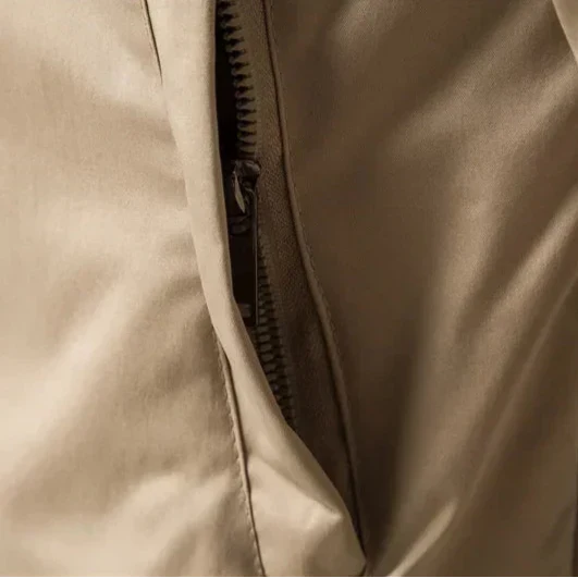 Men's Bomber Jacket with Striped Ribbed Trim and Full Front Zipper - Image 7