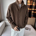 Men's Cable Knit Cardigan Sweater with Stand Collar and Button Up - Image 1