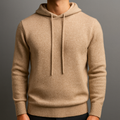 Men's Cashmere Hoodie with Drawstring Hood and Ribbed Cuffs - Image 1