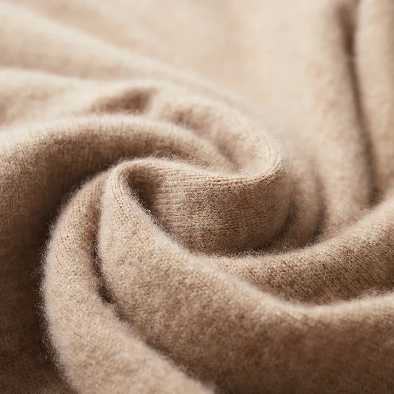 Men's Cashmere Hoodie with Drawstring Hood and Ribbed Cuffs - Image 3