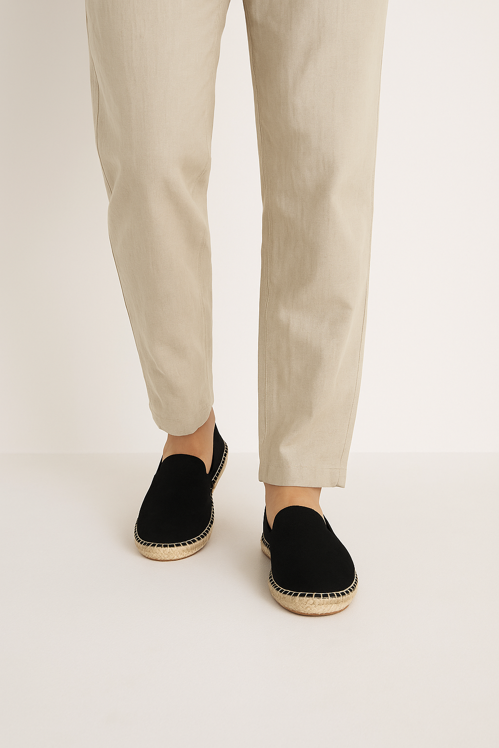 Men's Casual Slip-On Espadrille Shoes with Woven Jute Sole and Leather Trim - Image 6