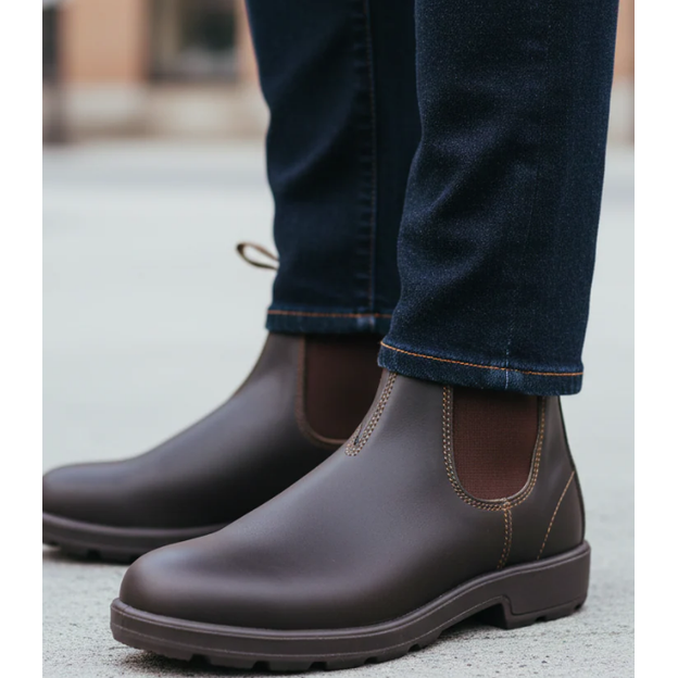 Men's Chelsea Ankle Boots with Elastic Side Panels and Pull Tabs Waterproof Slip-On - Image 2