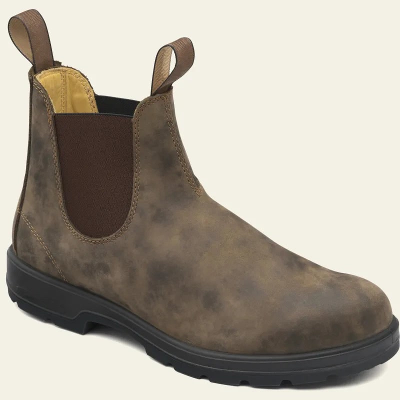 Men's Chelsea Ankle Boots with Elastic Side Panels and Pull Tabs Waterproof Slip-On - Image 3