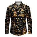 Men's Christmas Shirt Button Down with Spread Collar and Woven Fabric - Image 1