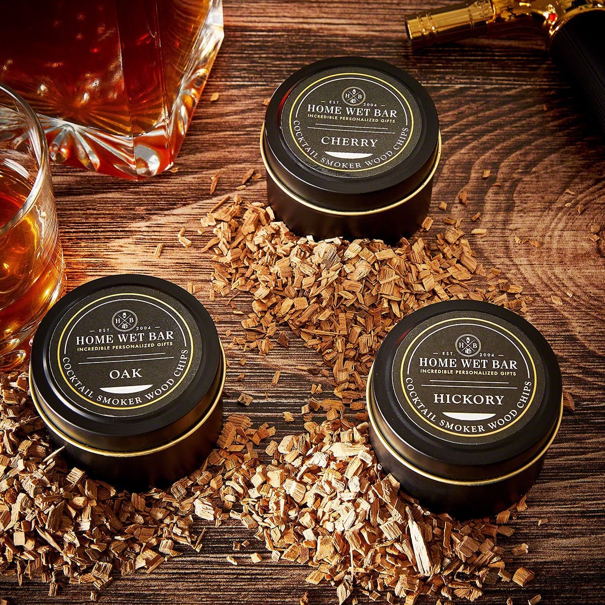 Men's Cocktail Wood Chips Smoking Set with Oak Cherry and Hickory - Image 1