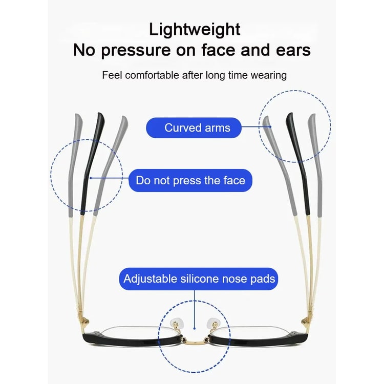 Men's Computer Reading Glasses with Light Blocking and Half-Rim Frame - Image 5