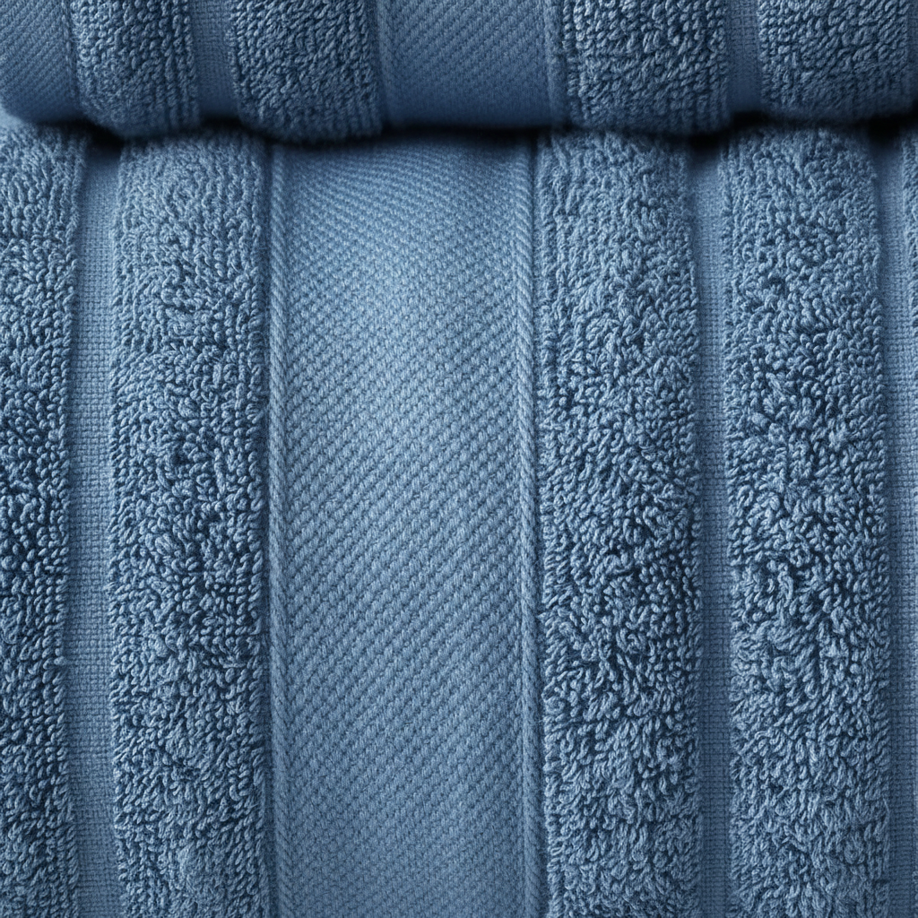Men's Cotton Terry Bath Towel Set for Bathroom with Ribbed Texture Three Piece - Image 3