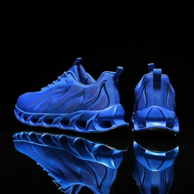 Mens Cushioned Running Shoes Athletic Orthopedic Breathable Mesh Blade Sole Supportive Sneakers - Image 1