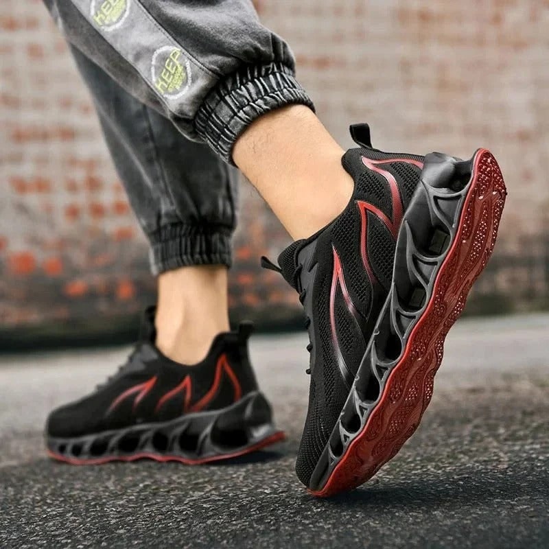 Mens Cushioned Running Shoes Athletic Orthopedic Breathable Mesh Blade Sole Supportive Sneakers - Image 3