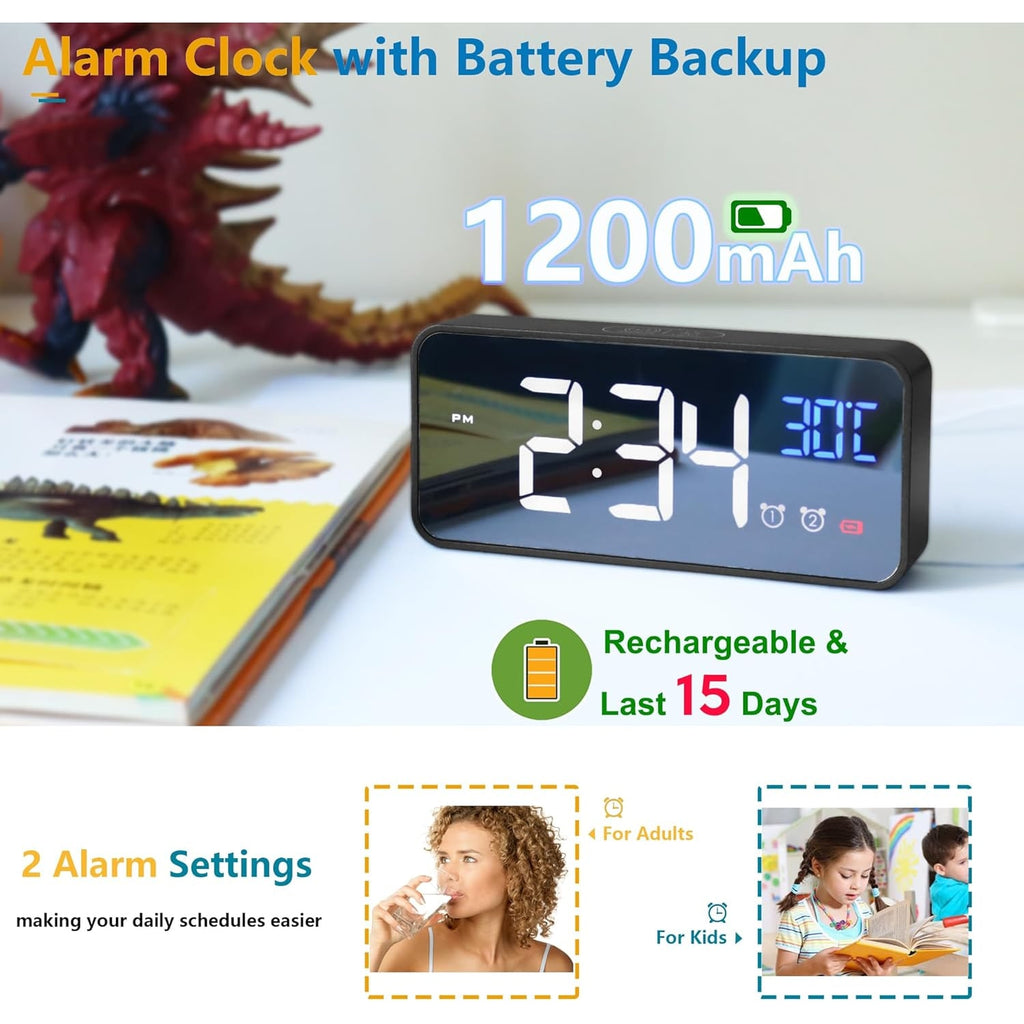 Men's Digital Clock Seconds Electronic Wall Calendar Day with Large Display and Remote for Seniors - Image 13