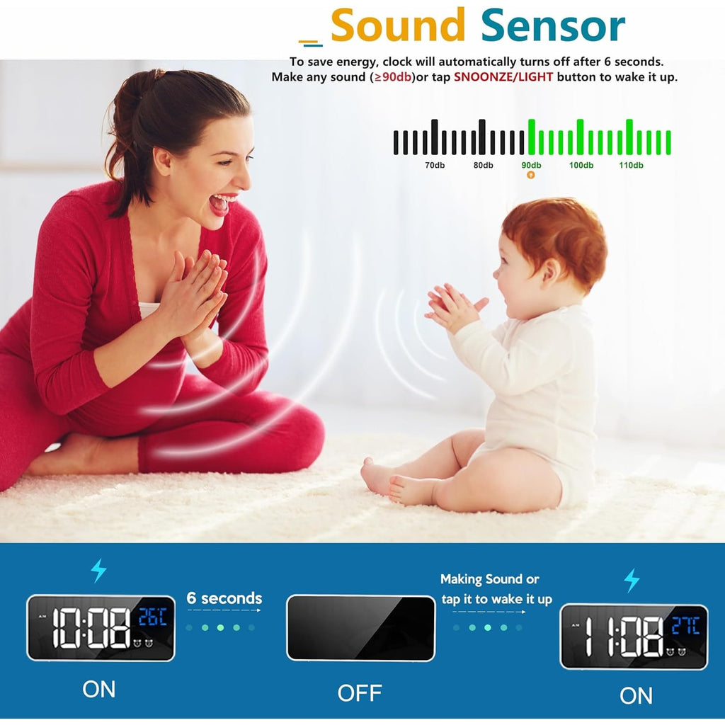 Men's Digital Clock Seconds Electronic Wall Calendar Day with Large Display and Remote for Seniors - Image 16