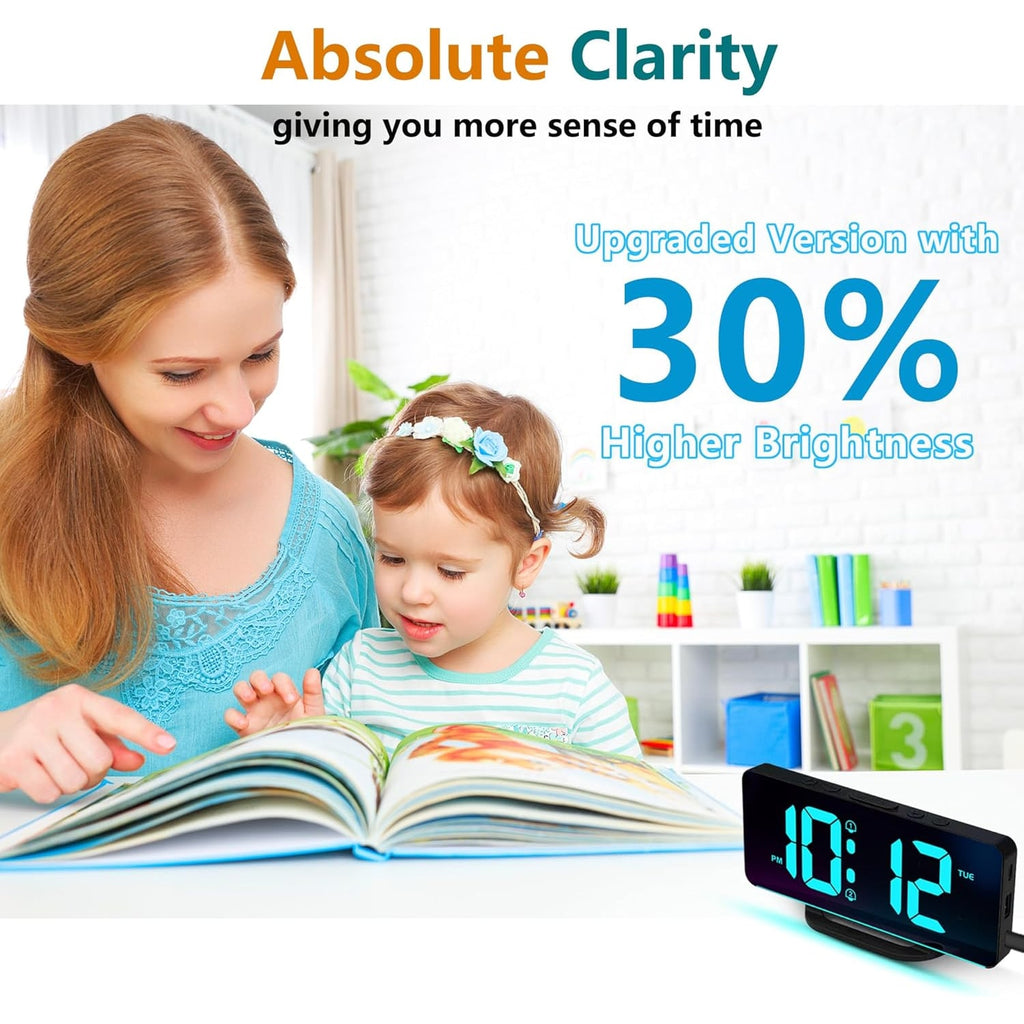 Men's Digital Clock Seconds Electronic Wall Calendar Day with Large Display and Remote for Seniors - Image 19