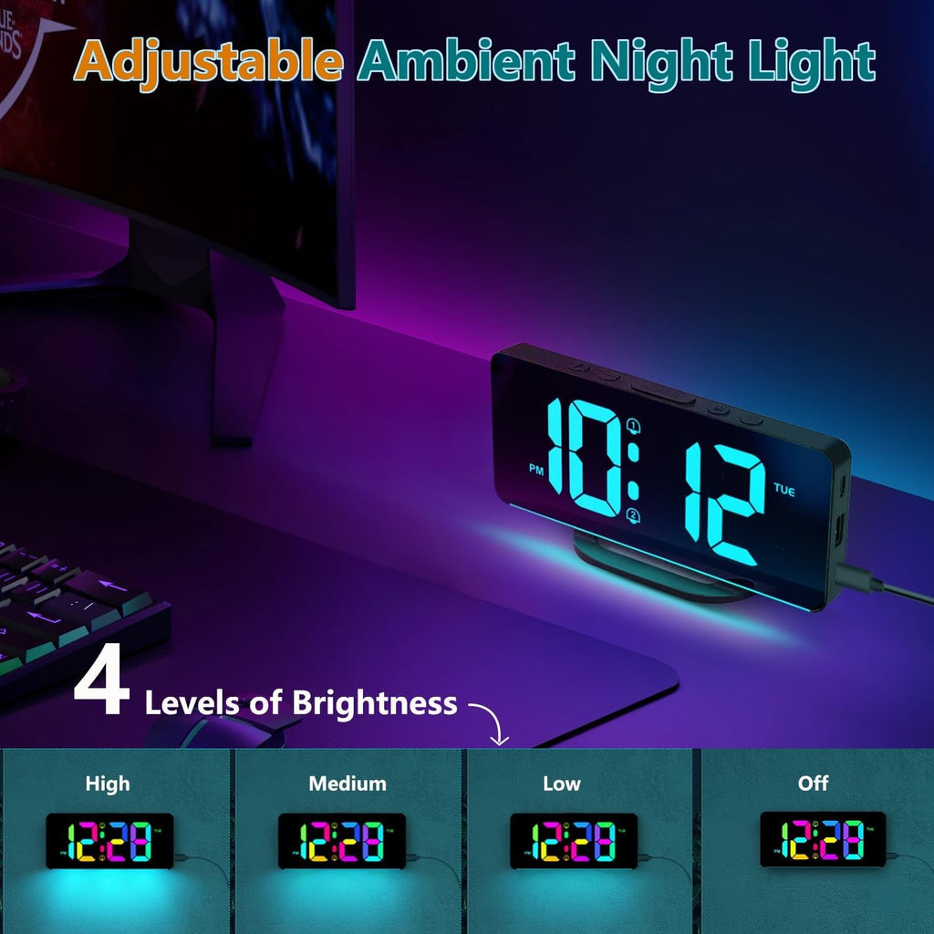 Men's Digital Clock Seconds Electronic Wall Calendar Day with Large Display and Remote for Seniors - Image 23