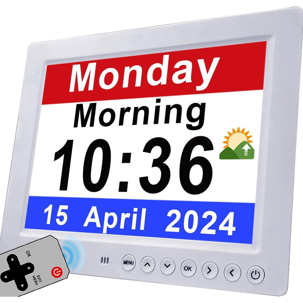 Men's Digital Clock Seconds Electronic Wall Calendar Day with Large Display and Remote for Seniors - Image 7