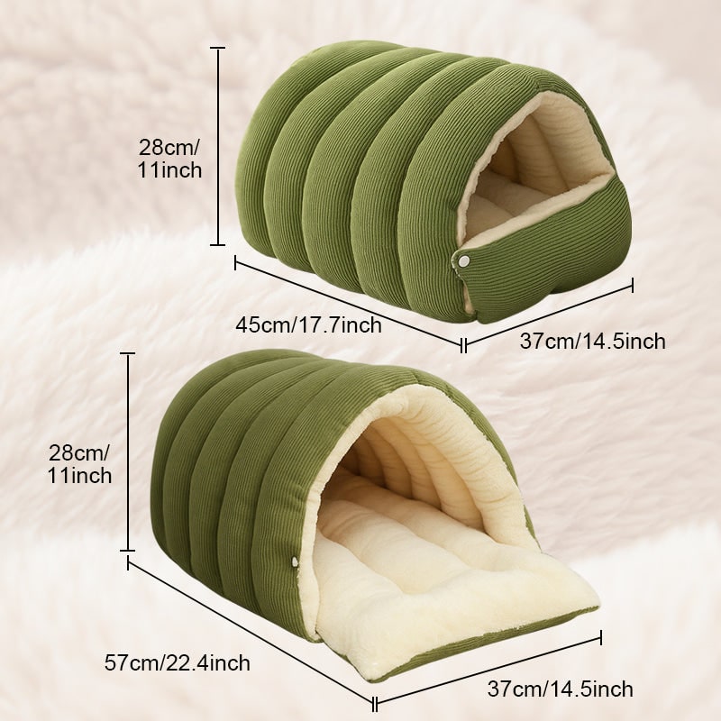 Men's Dog and Cat Cave Bed with Corduroy Fleece Lining and Memory Foam - Image 12