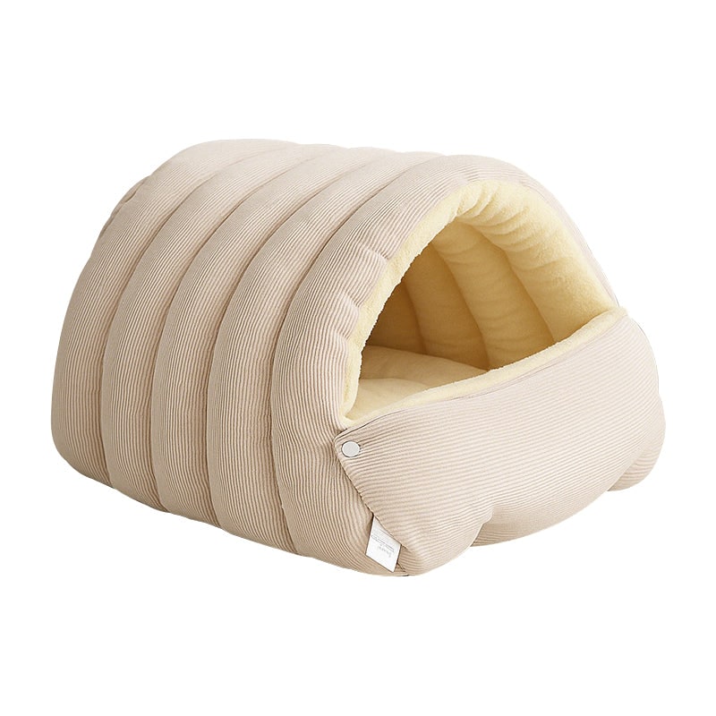 Men's Dog and Cat Cave Bed with Corduroy Fleece Lining and Memory Foam - Image 15