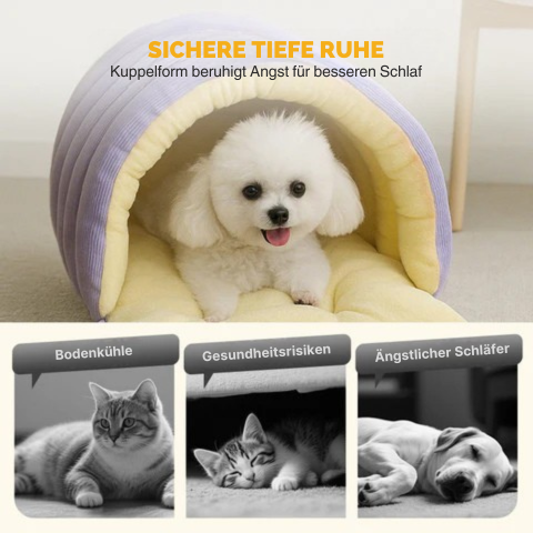 Men's Dog and Cat Cave Bed with Corduroy Fleece Lining and Memory Foam - Image 3