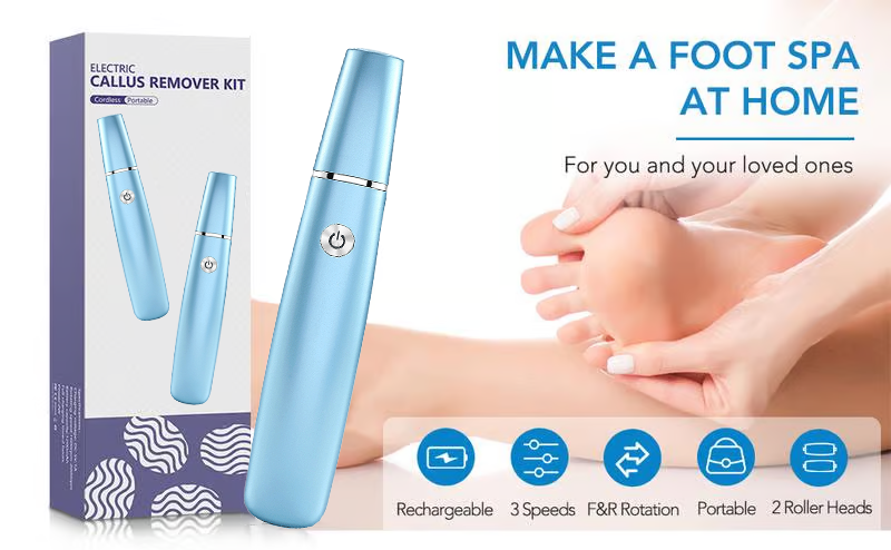 Men's Electric Foot File and Callus Remover with Rechargeable Roller Head - Image 11