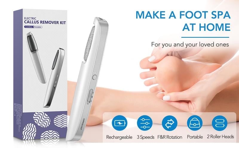 Men's Electric Foot File and Callus Remover with Rechargeable Roller Head - Image 13