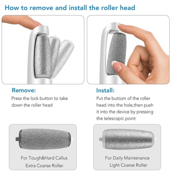 Men's Electric Foot File and Callus Remover with Rechargeable Roller Head - Image 15
