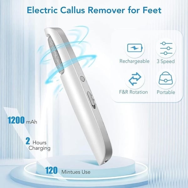 Men's Electric Foot File and Callus Remover with Rechargeable Roller Head - Image 2