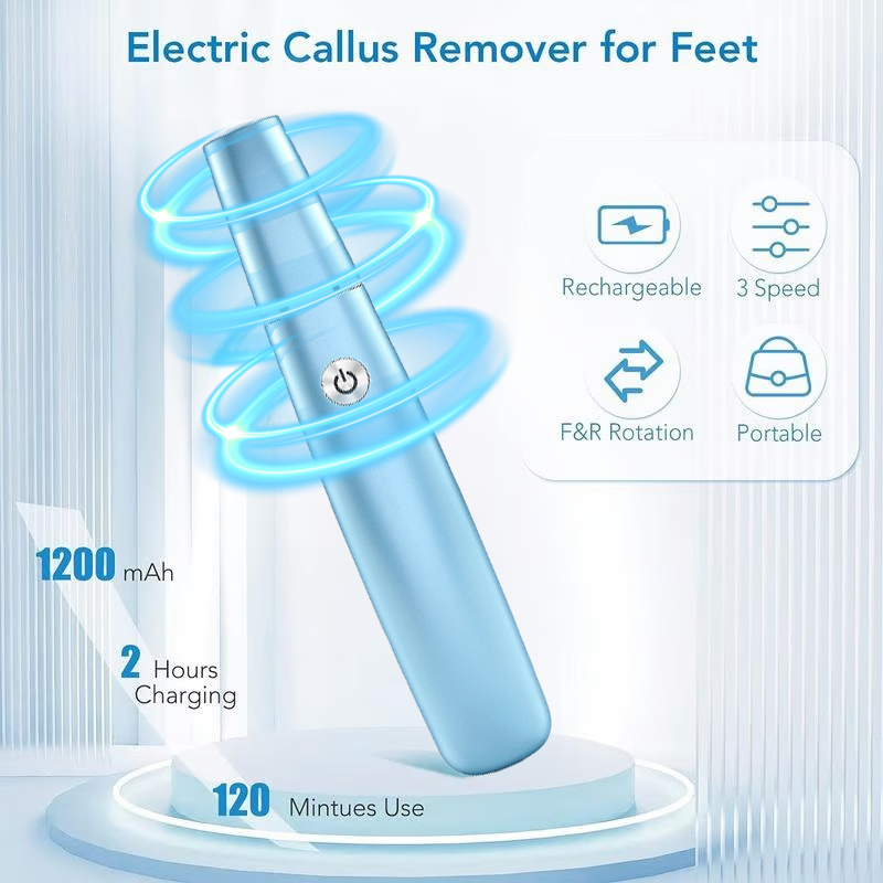 Men's Electric Foot File and Callus Remover with Rechargeable Roller Head - Image 3