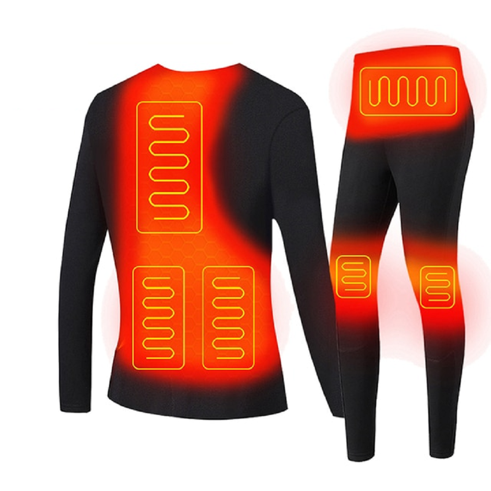 Men's Electric Heated Long Johns Thermal Underwear Set with USB Power and Stretchy Knit - Image 2